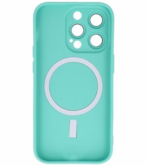 MagSafe Hoesje met Camera Beschermer voor iPhone 15 Pro Turquoise