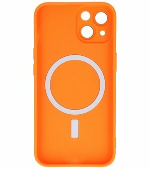 MagSafe Hoesje met Camera Beschermer voor iPhone 15 Plus Oranje