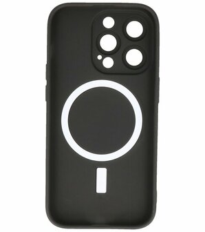 MagSafe Hoesje met Camera Beschermer voor iPhone 15 Pro Max Zwart