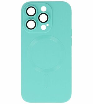 MagSafe Hoesje met Camera Beschermer voor iPhone 15 Pro Max Turquoise