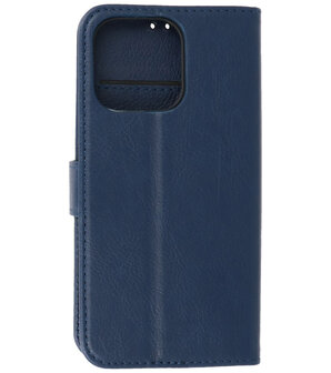 iPhone 15 Pro Hoesje Book Case Telefoonhoesje Navy