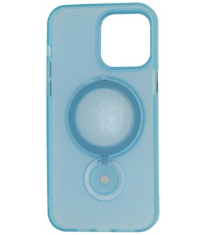 Magsafe Mat Transparant Case met Staande Functie voor iPhone 14 Pro Blauw