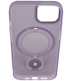 Magsafe Mat Transparant Case met Staande Functie voor iPhone 15 Paars