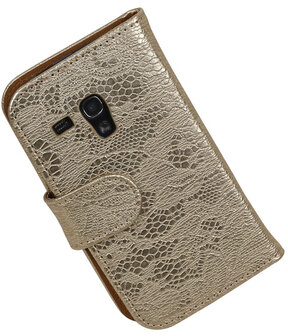 Lace Goud Samsung Galaxy S3 Mini VE Book/Wallet Case/Cover