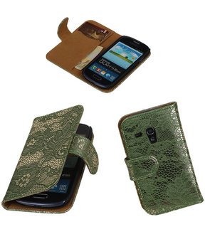 Lace Donker Groen Samsung Galaxy S3 Mini VE Book/Wallet Case/Cover