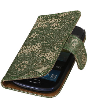 Lace Donker Groen Samsung Galaxy S3 Mini VE Book/Wallet Case/Cover