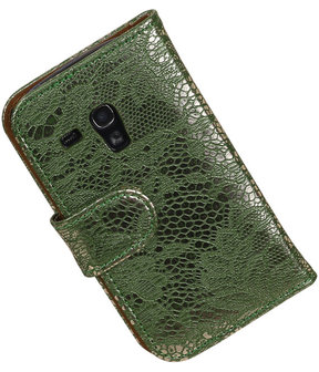 Lace Donker Groen Samsung Galaxy S3 Mini VE Book/Wallet Case/Cover