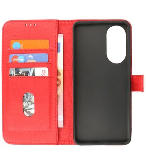 Oppo Reno 10 - Reno 10 Pro Hoesje Book Case Portemonnee Telefoonhoesje - Rood