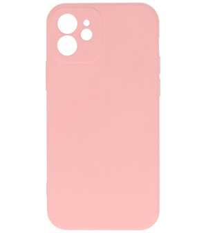 2.0mm Dikke Fashion Telefoonhoesje Siliconen Hoesje voor de iPhone 12 - Roze