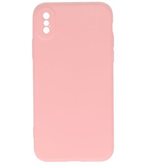 2.0mm Dikke Fashion Telefoonhoesje - Siliconen Hoesje voor iPhone Xs &amp; iPhone X - Roze