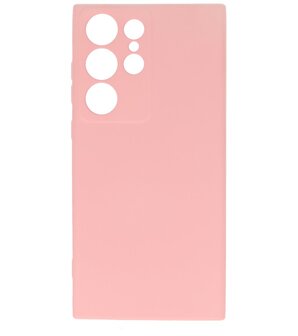 2.0mm Dikke Fashion Telefoonhoesje - Siliconen Hoesje voor Samsung Galaxy S22 Ultra - Roze
