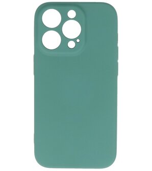 iPhone 14 Pro Hoesje - 2.0mm Dikke Fashion Telefoonhoesje Backcover - Donker Groen
