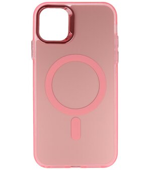 Magsafe Hoesje Geschikt voor iPhone 11 - Magnetisch Smartphone Hoesje - Roze