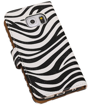 Samsung Galaxy S6 Edge Zebra Booktype Wallet Hoesje