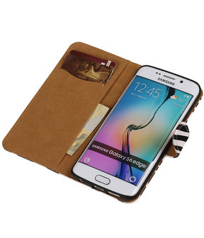 Samsung Galaxy S6 Edge Zebra Booktype Wallet Hoesje