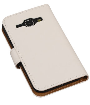 Samsung Galaxy J1 Effen Booktype Wallet Hoesje Wit