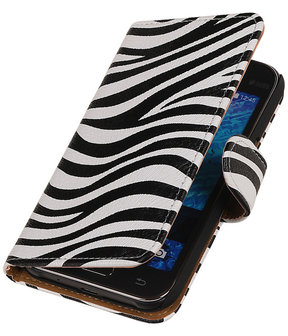 Samsung Galaxy J1 Zebra Booktype Wallet Hoesje