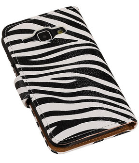 Samsung Galaxy J1 Zebra Booktype Wallet Hoesje