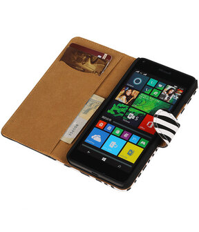 Microsoft Lumia 640 Zebra Booktype Wallet Hoesje Wit