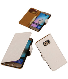 Samsung Galaxy Grand Max Croco Booktype Wallet Hoesje Wit