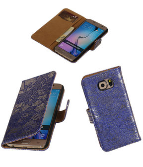 Samsung Galaxy Grand Max Lace Booktype Wallet Hoesje Blauw
