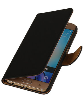 Samsung Galaxy Grand Max Effen Booktype Wallet Hoesje Zwart