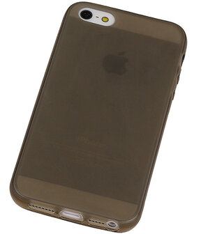 Apple iPhone 5 /5S TPU Hoesje Transparant Grijs &ndash; Back Case Bumper Hoes Cover