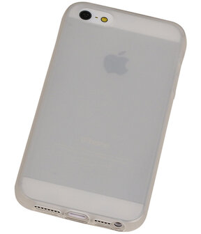 Apple iPhone 5 /5S TPU Hoesje Transparant Wit &ndash; Back Case Bumper Hoes Cover