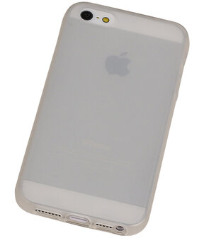 Apple iPhone 5 /5S TPU Hoesje Transparant Wit &ndash; Back Case Bumper Hoes Cover