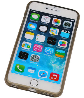 Apple iPhone 6 Plus TPU Hoesje Transparant Grijs &ndash; Back Case Bumper Hoes Cover