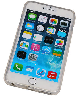 Apple iPhone 6 Plus TPU Hoesje Transparant Wit &ndash; Back Case Bumper Hoes Cover