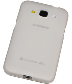 Samsung Galaxy Core Prime TPU Hoesje Transparant Wit &ndash; Back Case Bumper Hoes Cover