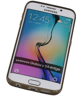 Samsung Galaxy S6 edge TPU Hoesje Transparant Grijs