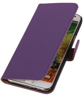 Paars Effen Bookcover Hoesje Samsung Galaxy E7