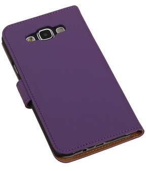 Paars Effen Bookcover Hoesje Samsung Galaxy E7