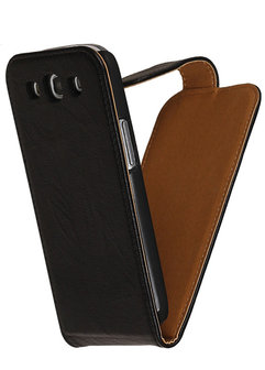 BestCases Luxe Kreukelleer Flipcase Hoesje voor Samsung Galaxy Express Zwart