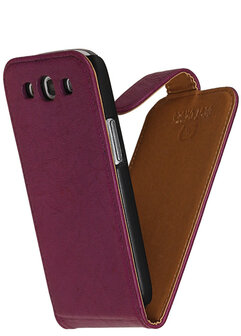 BestCases Luxe Kreukelleer Flipcase Hoesje voor Samsung Galaxy Express Paars