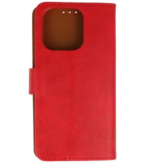 iPhone 16 Pro Max Hoesje Book Case Portemonnee Telefoonhoesje - Rood