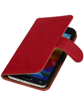 Echt Leer Bookcase Roze - Samsung Galaxy S4