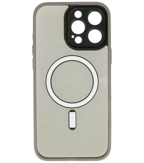 Magsafe Aluminium Camera Beschermer Hoesje voor iPhone 15 Pro Max Grijs