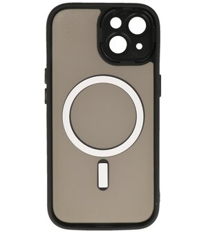Mat-Transparent met Camera Beschermer Magsafe Case voor iPhone 14 - 13 Zwart
