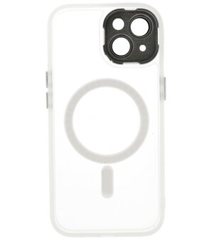 Mat-Transparent met Camera Beschermer Magsafe Case voor iPhone 15 Wit