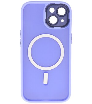 Mat-Transparent met Camera Beschermer Magsafe Case voor iPhone 15 Paars
