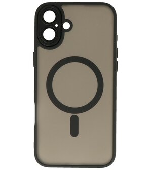 Mat-Transparent met Camera Beschermer Magsafe Case voor iPhone 16 Zwart
