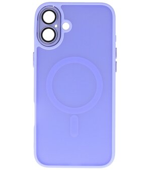 Mat-Transparent met Camera Beschermer Magsafe Case voor iPhone 16 Paars