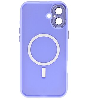 Mat-Transparent met Camera Beschermer Magsafe Case voor iPhone 16 Paars