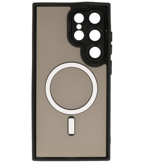 Mat-Transparent met Camera Beschermer Magsafe Case voor Samsung Galaxy S24 Ultra Zwart