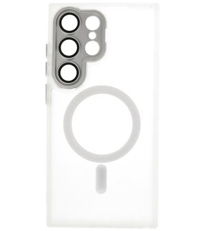 Mat-Transparent met Camera Beschermer Magsafe Case voor Samsung Galaxy S24 Ultra Wit