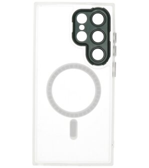 Mat-Transparent met Camera Beschermer Magsafe Case voor Samsung Galaxy S24 Ultra Wit