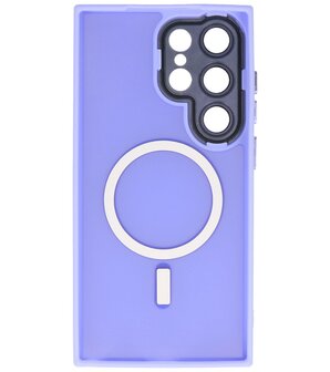 Mat-Transparent met Camera Beschermer Magsafe Case voor Samsung Galaxy S24 Ultra Paars